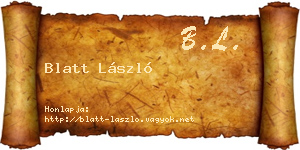 Blatt László névjegykártya