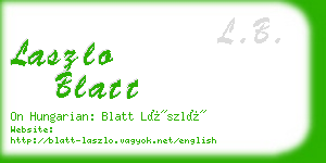 laszlo blatt business card